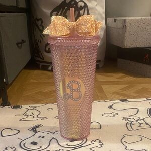 Starbucks x Barbie Pink Studded Tumbler with Glitter Bow 24 fl. oz
